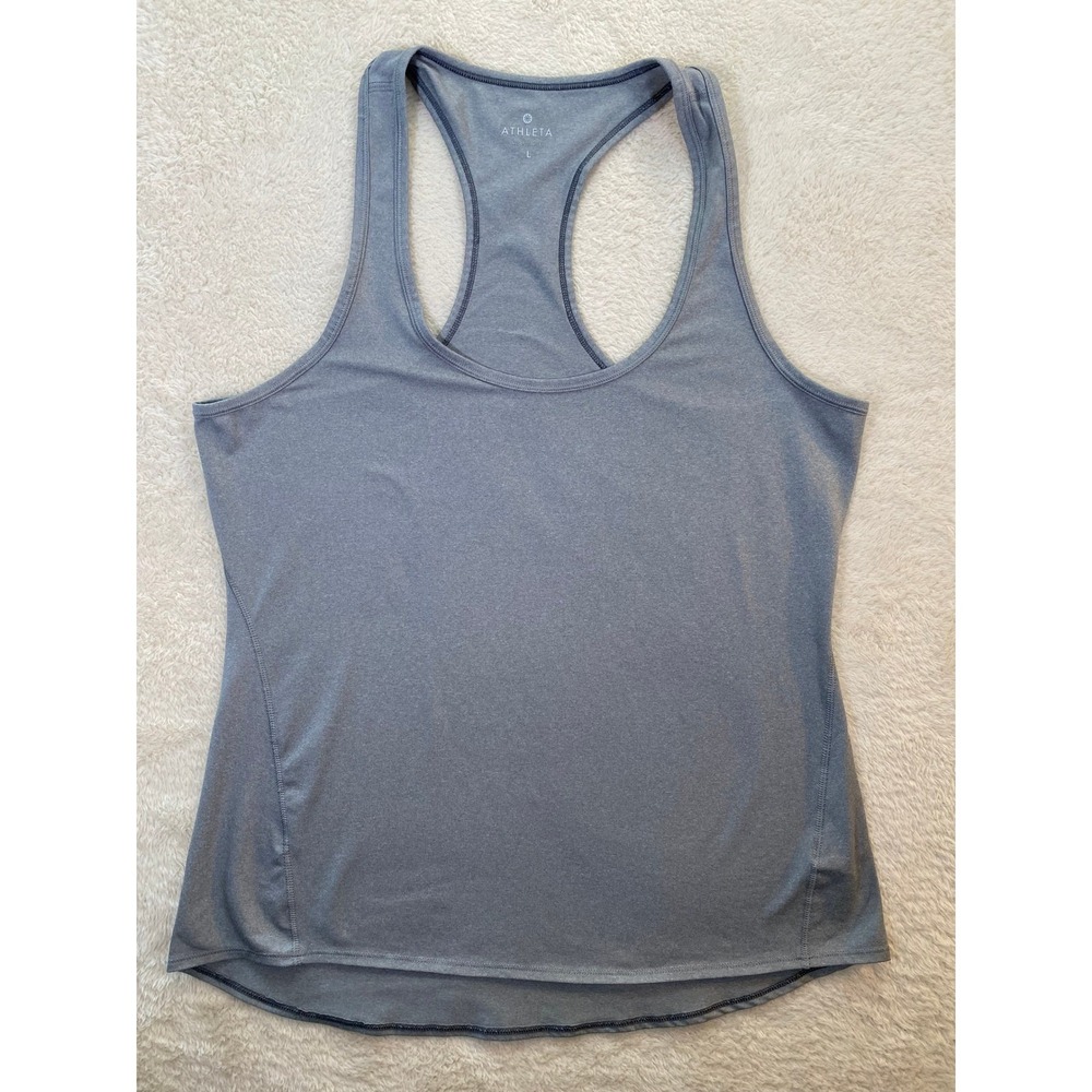 Athleta Womens Racerback Workout Tank Top Gray Size L RN 54023